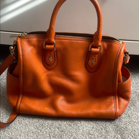 Michael Kors Orange Leather Satchel - Picture 3 of 9